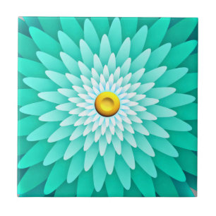 Azulejo De Cerâmica Flor Azul Mandala-68566