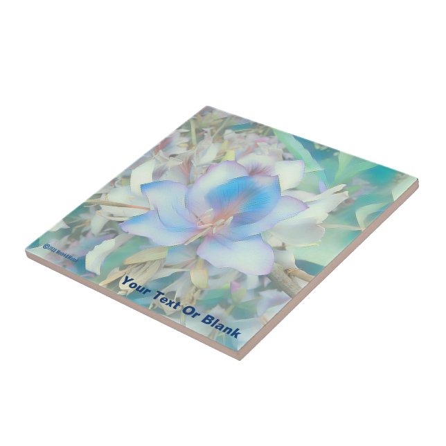 Azulejo De Cerâmica Flor Azul Pastel (Lateral)