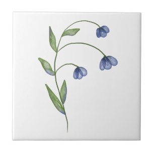 Azulejo De Cerâmica flor azul simples