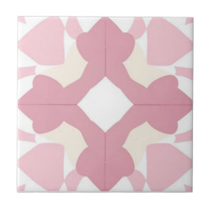 Azulejo De Cerâmica Flor branco, amarelo pastel e rosa