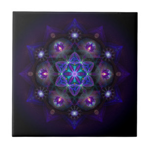 Azulejo De Cerâmica Flor da mandala da vida