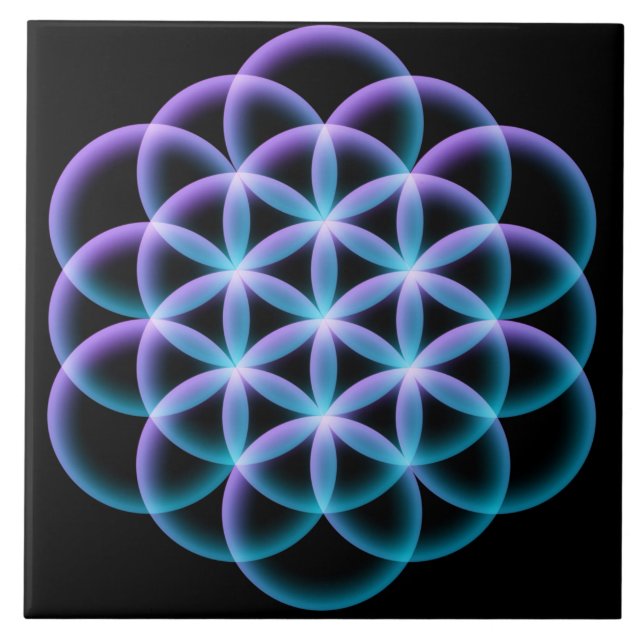 Azulejo De Cerâmica Flor da vida (Frente)