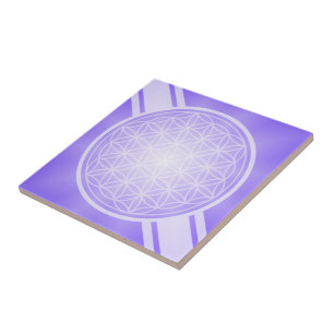 Azulejo De Cerâmica Flor da Vida / Blume des Lebens - transpa branca.