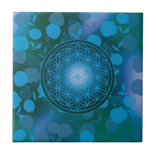 Azulejo De Cerâmica flor da vida, chakra, zen, geometria sagrada