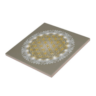 Azulejo De Cerâmica FLOR DA VIDA - Geometria Sagrada Luz 1