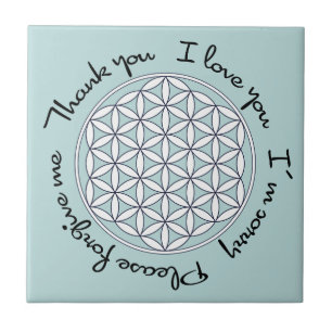 Azulejo De Cerâmica Flor da Vida Ho'oponopono