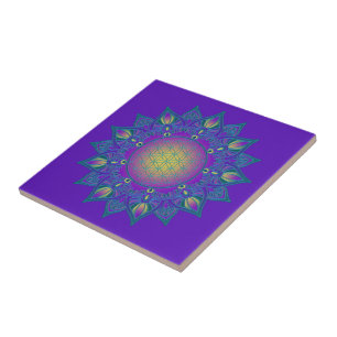 Azulejo De Cerâmica Flor Da Vida - Índia Mandala 3
