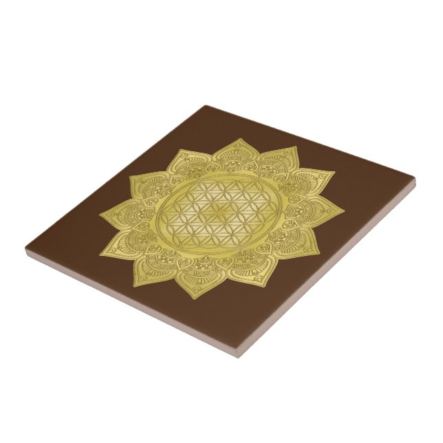 Azulejo De Cerâmica Flor da Vida - Mandala Indiana 4 (Lateral)