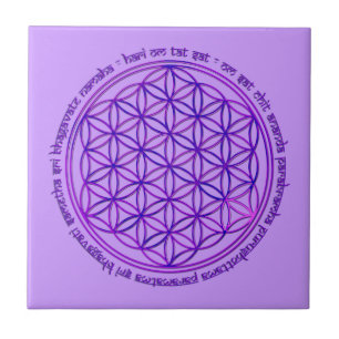 Azulejo De Cerâmica Flor Da Vida - Moola Mantra - Violeta