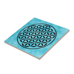 Azulejo De Cerâmica FLOR DA VIDA - Símbolo da Geometria Sagrada comple