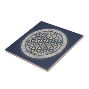 Azulejo De Cerâmica FLOR DA VIDA - Símbolo Geometrie Sagrado Art 1