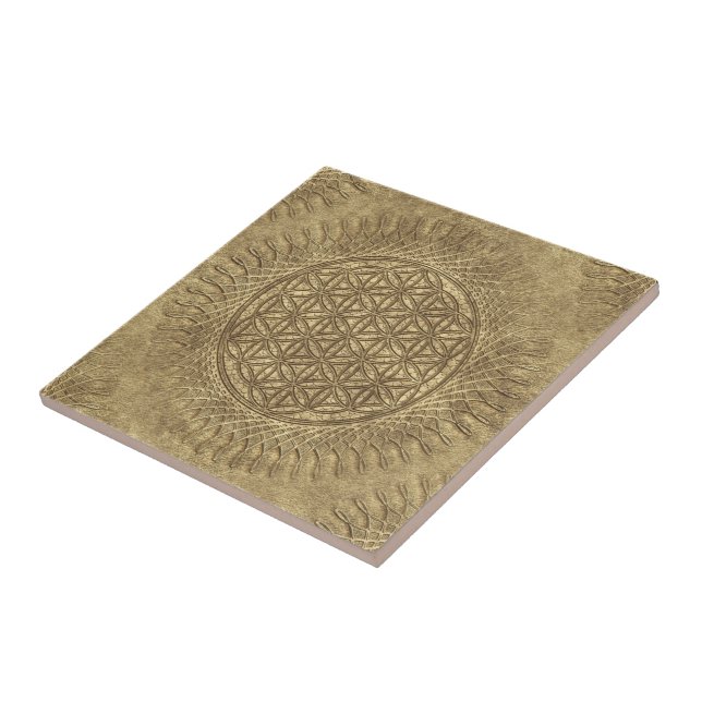 Azulejo De Cerâmica Flor Da Vida - sol - padrão contínuo 4 (Lateral)
