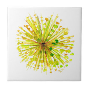 Azulejo De Cerâmica Flor dandelion de flor silvestre amarela