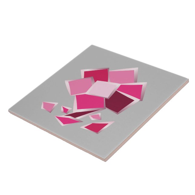 Azulejo De Cerâmica flor de abstrato fuchsia (Lateral)