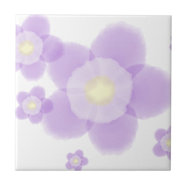 Azulejo De Cerâmica Flor de Aquarela (Frente)