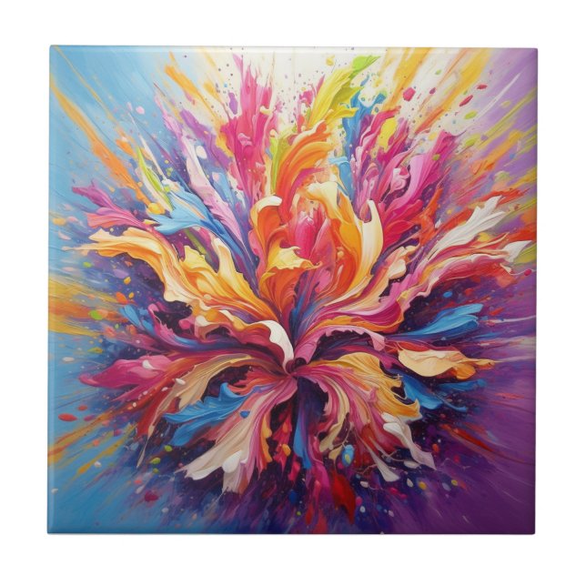 Azulejo De Cerâmica Flor de atordoamento (Frente)