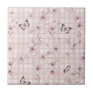 Azulejo De Cerâmica Flor de Borboleta Elegante (7)