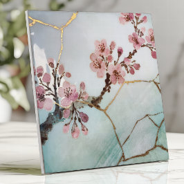 Azulejo De Cerâmica Flor de Cerejeira em Aquarela Japonesa Kintsugi