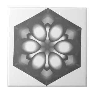 Azulejo De Cerâmica Flor de Hexágono Cinza