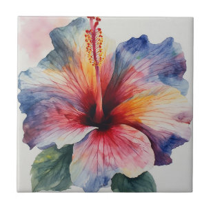 Azulejo De Cerâmica Flor de Hibisco