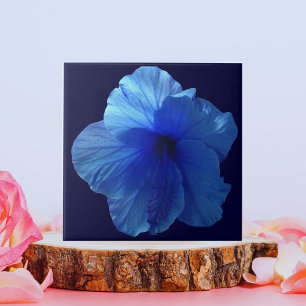 Azulejo De Cerâmica Flor de Hibiscus Azul