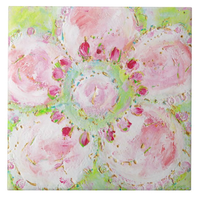 Azulejo De Cerâmica Flor de Le Printemps (Frente)