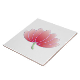 Azulejo De Cerâmica Flor de Lotus Rosa Belo Flor Girassol Brilhante
