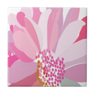 Azulejo De Cerâmica Flor de margarida rosa