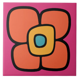 Azulejo De Cerâmica Flor de Primavera Retro