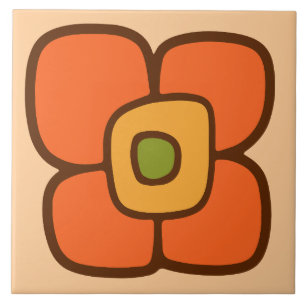 Azulejo De Cerâmica Flor de Primavera Retro