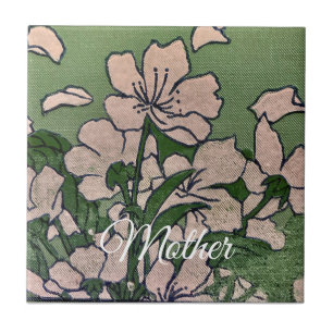 Azulejo De Cerâmica Flor de Rosa Verde