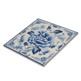 Azulejo De Cerâmica Flor de Tinta Azul Tradicional na China Art 4