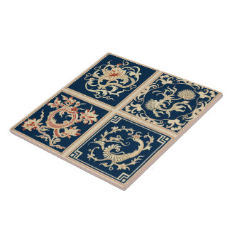 Azulejo De Cerâmica Flor de Tinta Laranja Tradicional na China Art 4