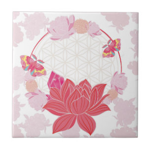 Azulejo De Cerâmica Flor de vida com Lotus