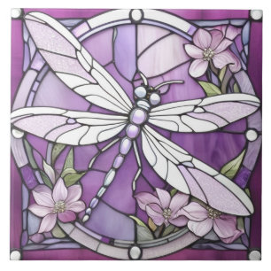 Azulejo De Cerâmica Flor De Vidro Arrebatada Púrpura