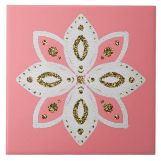 Azulejo De Cerâmica flor do povo 1 litepeach e branco