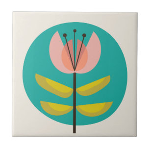 Azulejo De Cerâmica Flor do século médio