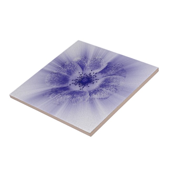 Azulejo De Cerâmica Flor em azul (Lateral)