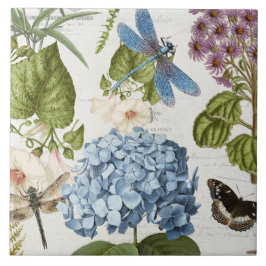 Azulejo De Cerâmica Flor Flor de Flor de Dragão Botânico Vintage 4