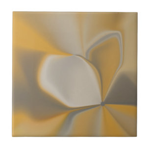 Azulejo De Cerâmica Flor Floral de Canto de Pétala Branco Amarelo Abst