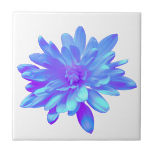 Azulejo De Cerâmica Flor floral púrpura Elegante