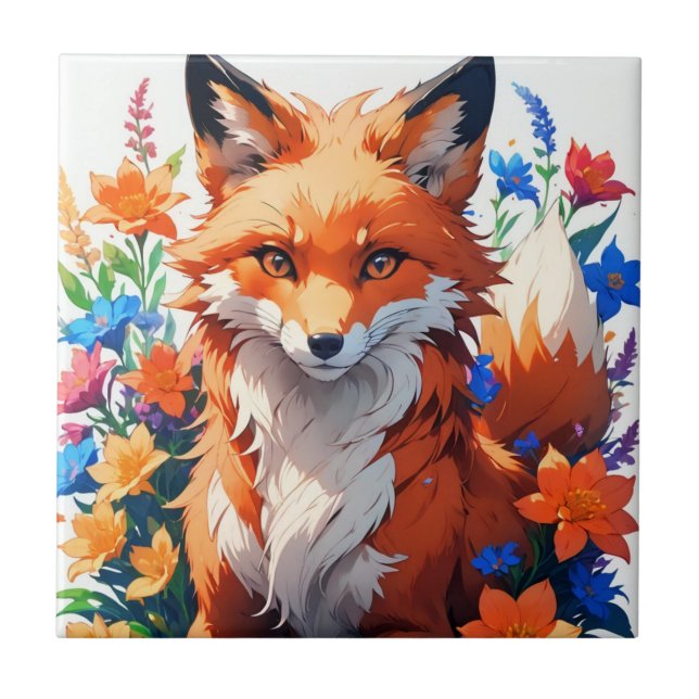 Azulejo De Cerâmica Flor Fox (Frente)