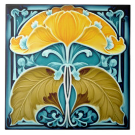 Azulejo De Cerâmica Flor Ginko Amarelo