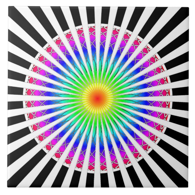 Azulejo De Cerâmica Flor hipnótico (Frente)