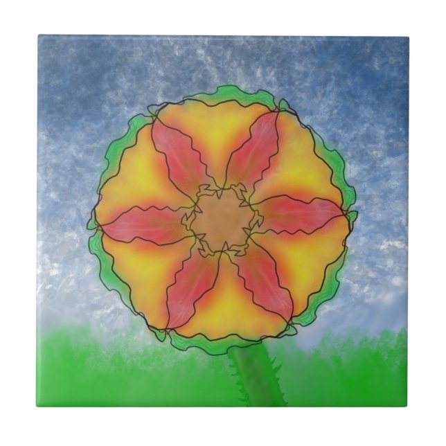 Azulejo De Cerâmica Flor Ímpar (Frente)