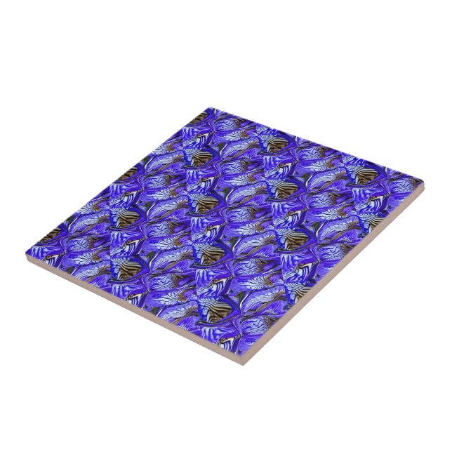 Azulejo De Cerâmica Flor Íris Roxo/Inclinado/Com Teles / (Lateral)