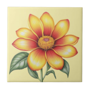 Azulejo De Cerâmica Flor Laranja