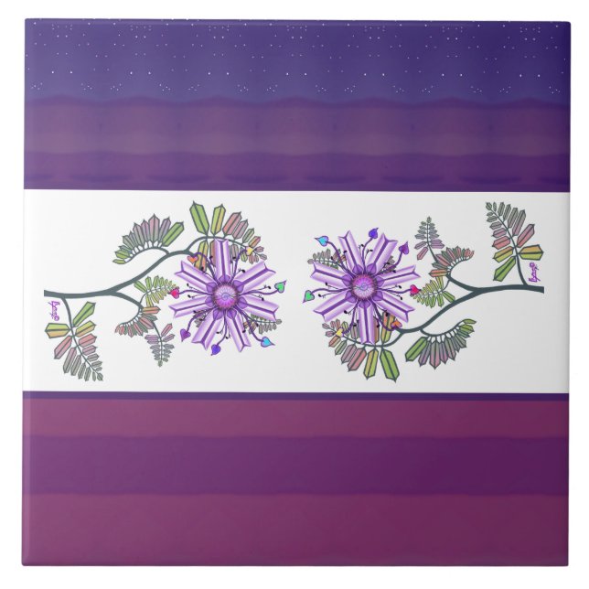 Azulejo De Cerâmica Flor no deserto (Frente)