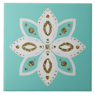 Azulejo De Cerâmica flor popular 1 marrom claro e branco
