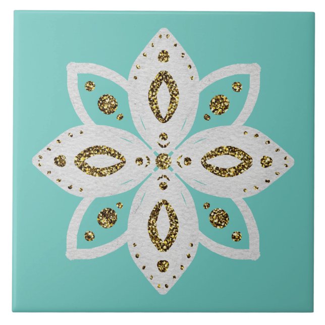 Azulejo De Cerâmica flor popular 1 marrom claro e branco (Frente)